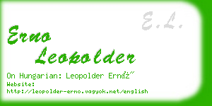 erno leopolder business card